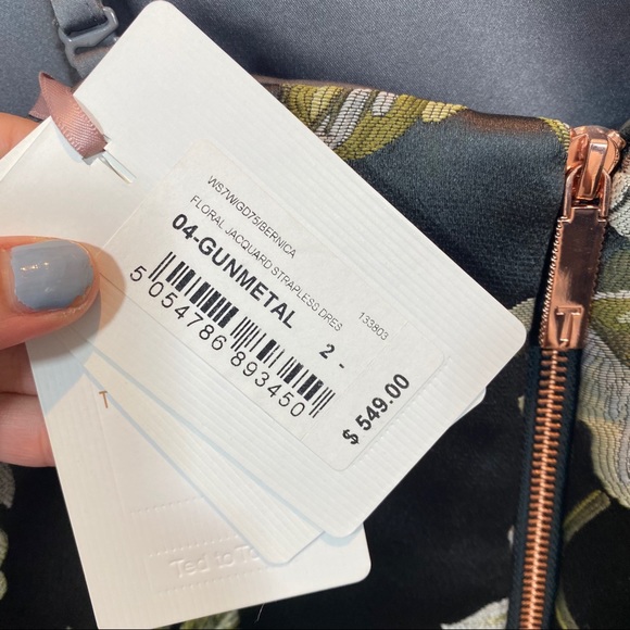 NEW Ted Baker Floral Jacquard Midi Dress - Picture 9 of 16